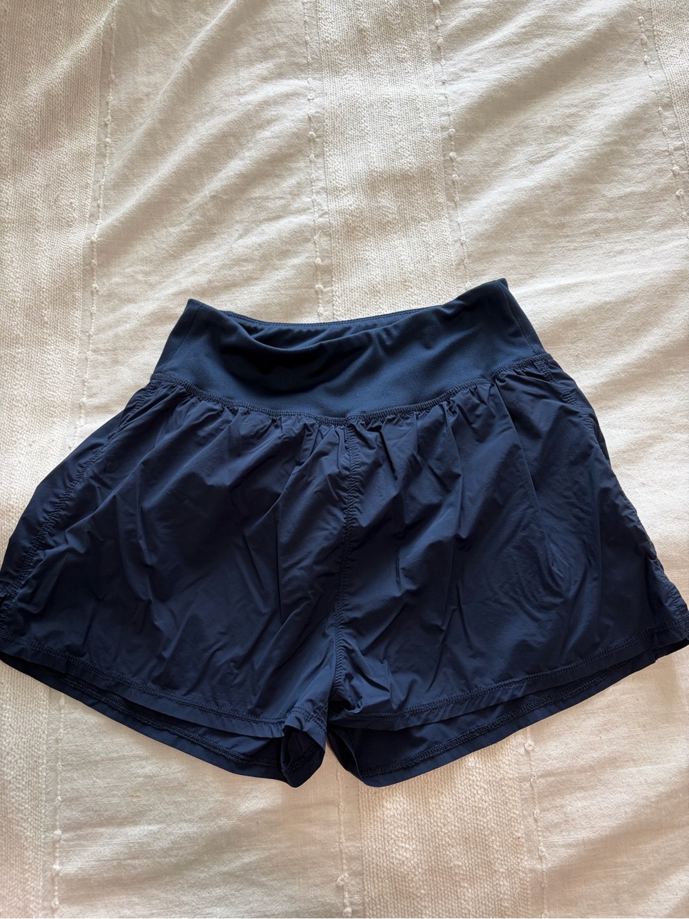 Madewell Navy High-Waist Athletic Shorts